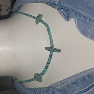 Vintage Turquoise + Heishi Bead Choker